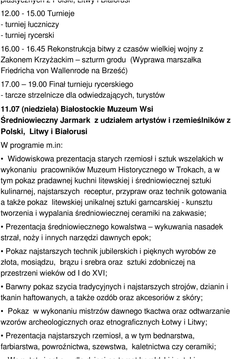 00 Finał turnieju rycerskiego - tarcze strzelnicze dla odwiedzających, turystów 11.