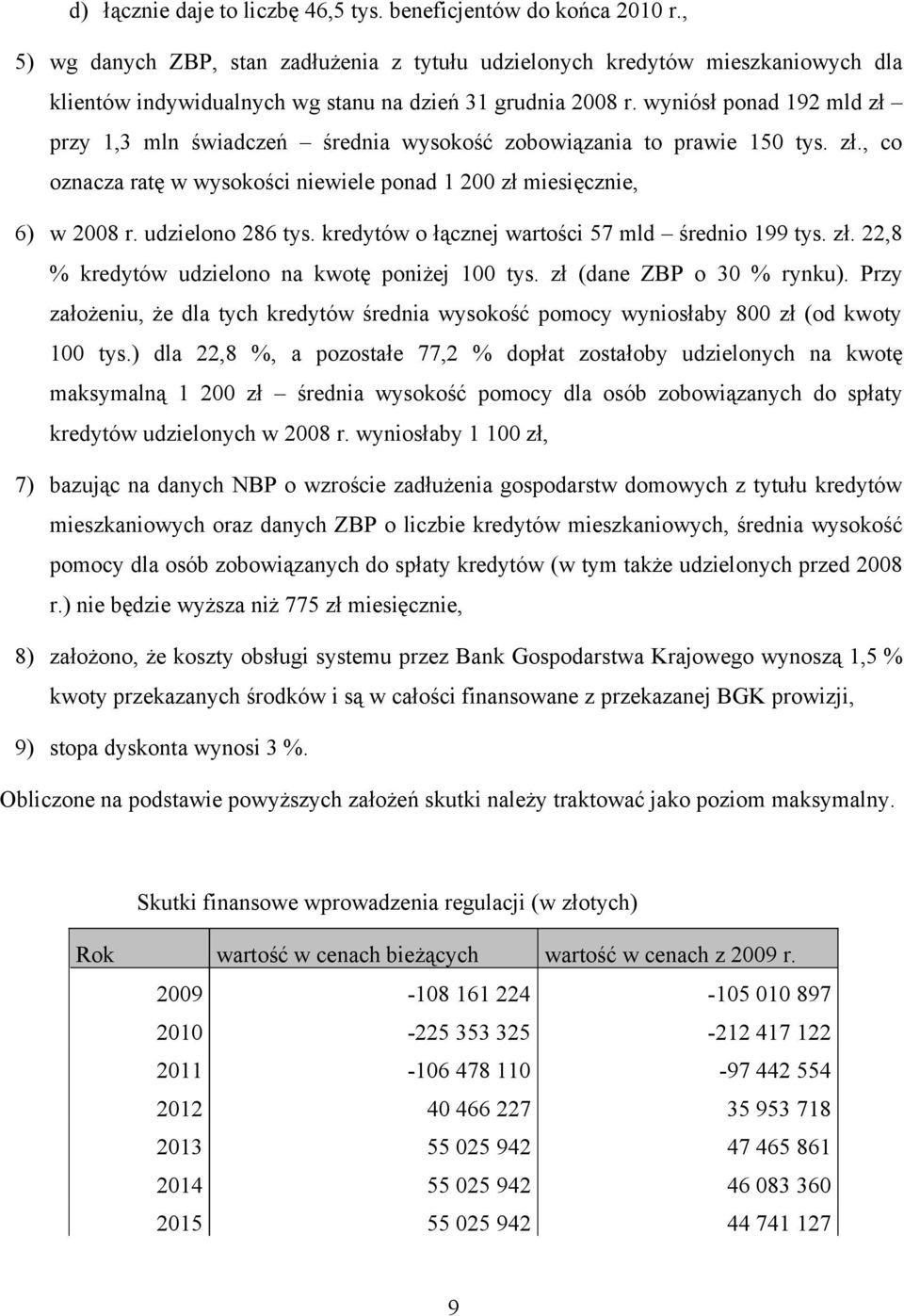 wyniósł ponad 192 mld zł przy 1,3 mln świadczeń średnia wysokość zobowiązania to prawie 150 tys. zł., co oznacza ratę w wysokości niewiele ponad 1 200 zł miesięcznie, 6) w 2008 r. udzielono 286 tys.