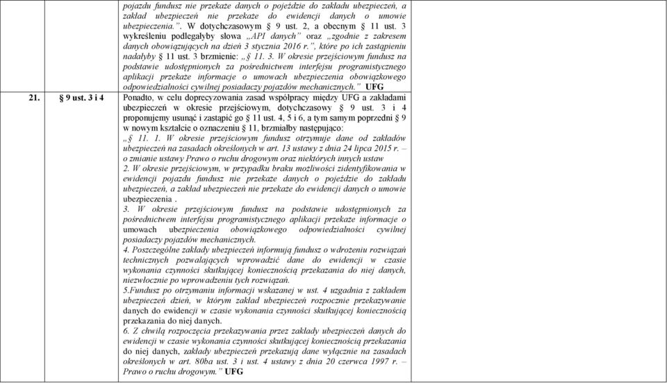 stycznia 2016 r., które po ich zastąpieniu nadałyby 11 ust. 3 