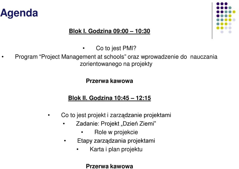 projekty Przerwa kawowa Blok II.