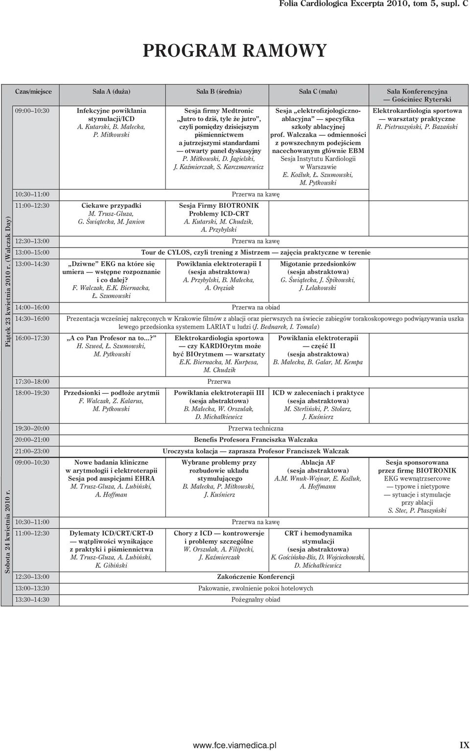 sportowa stymulacji/icd Jutro to dziś, tyle że jutro, ablacyjna specyfika warsztaty praktyczne A. Kutarski, B. Małecka, czyli pomiędzy dzisiejszym szkoły ablacyjnej R. Pietruszyński, P. Bazański P.