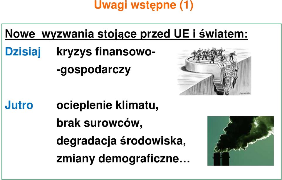 -gospodarczy Jutro ocieplenie klimatu, brak