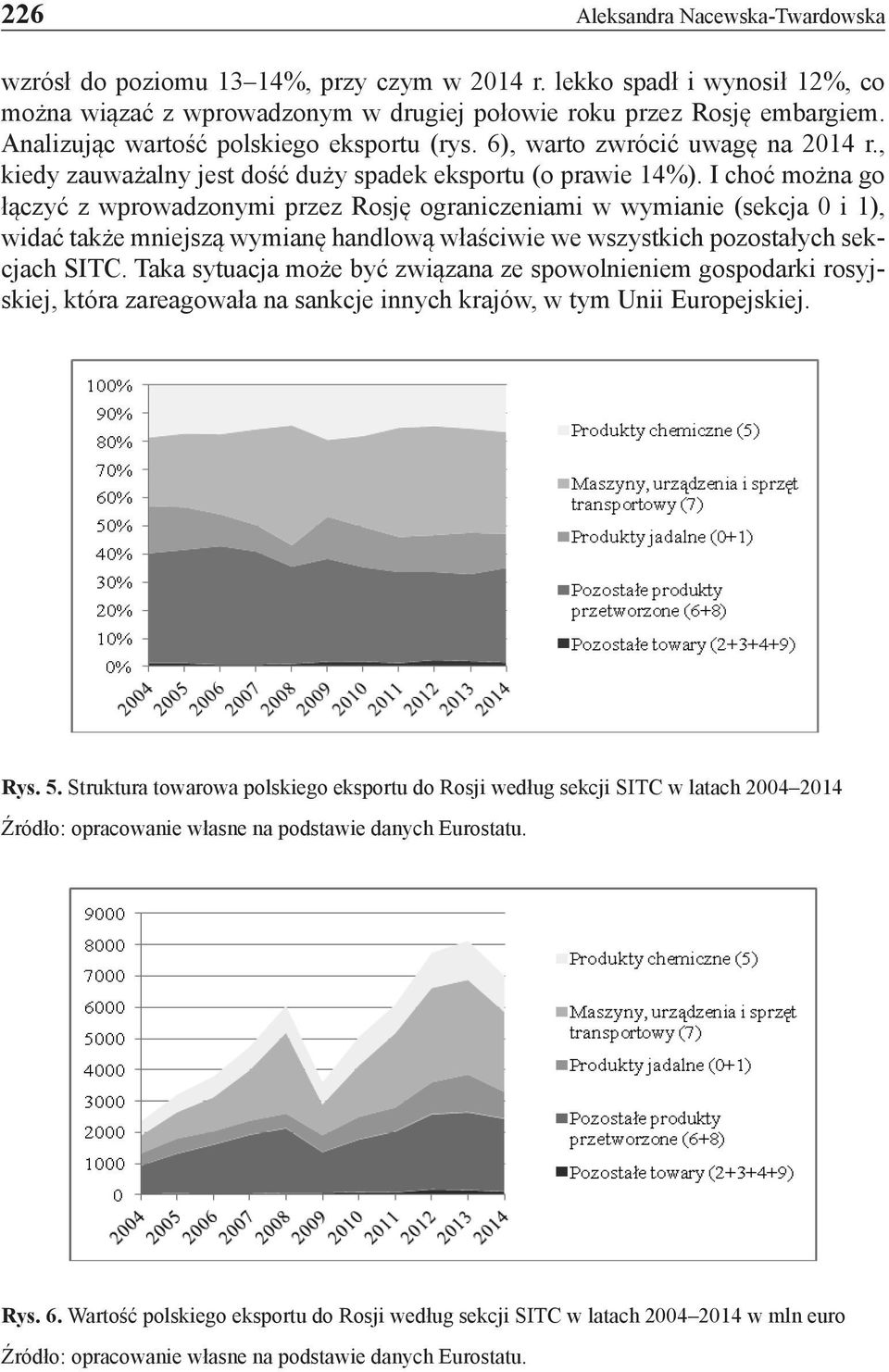 I choć można go łączyć z wprowadzonymi przez Rosję ograniczeniami w wymianie (sekcja 0 i 1), widać także mniejszą wymianę handlową właściwie we wszystkich pozostałych sekcjach SITC.