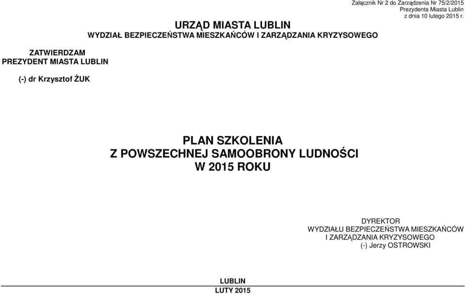 Lublin z dnia 10 lutego 2015 r.