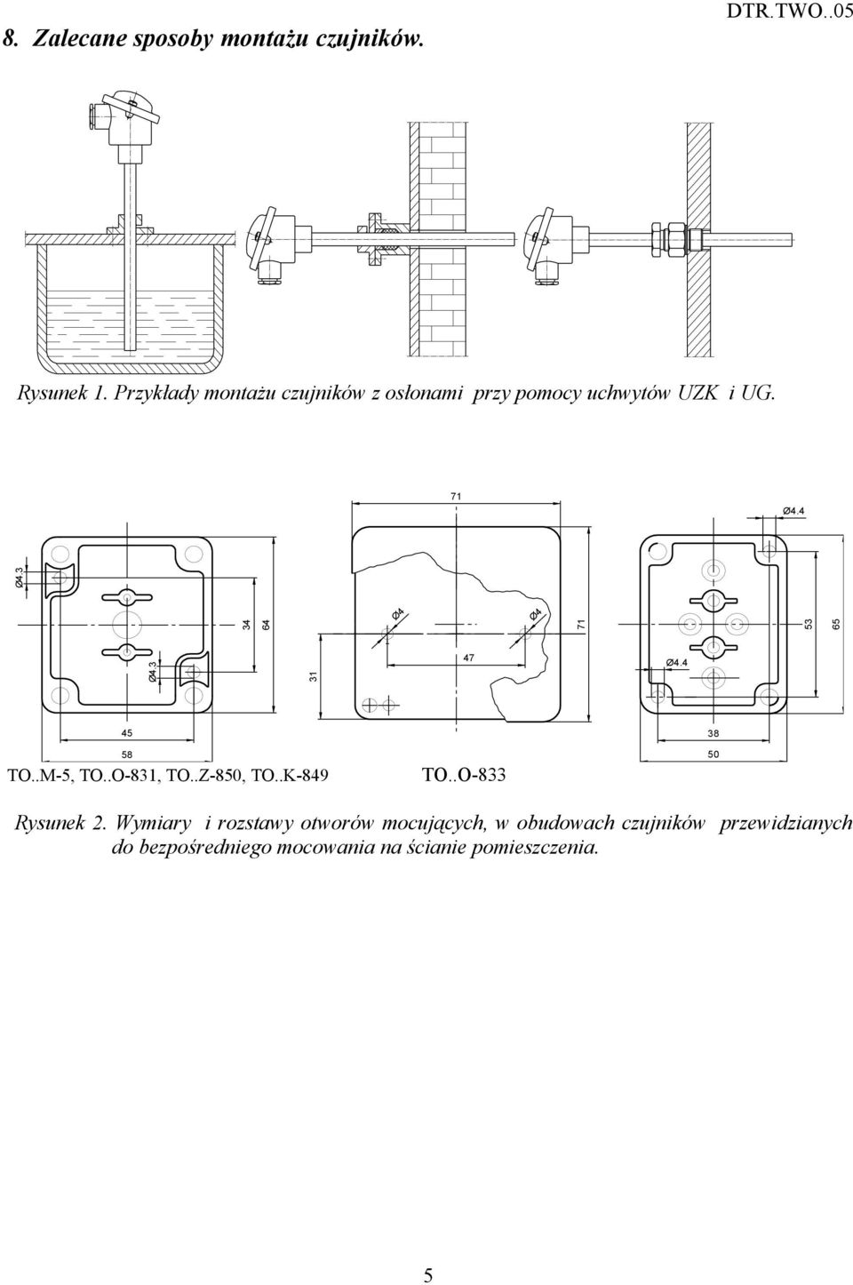 3 3 31 6 71 53 65 Ø.3 7 Ø. 5 58 TO..M5, TO..O831, TO..Z850, TO..K89 TO..O833 38 50 ysunek 2.