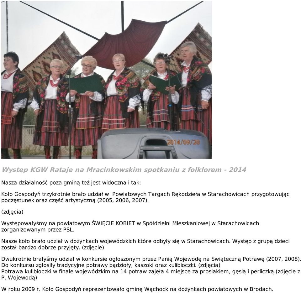 (zdjęcia) Występowałyśmy na powiatowym ŚWIĘCIE KOBIET w Spółdzielni Mieszkaniowej w Starachowicach zorganizowanym przez PSL.