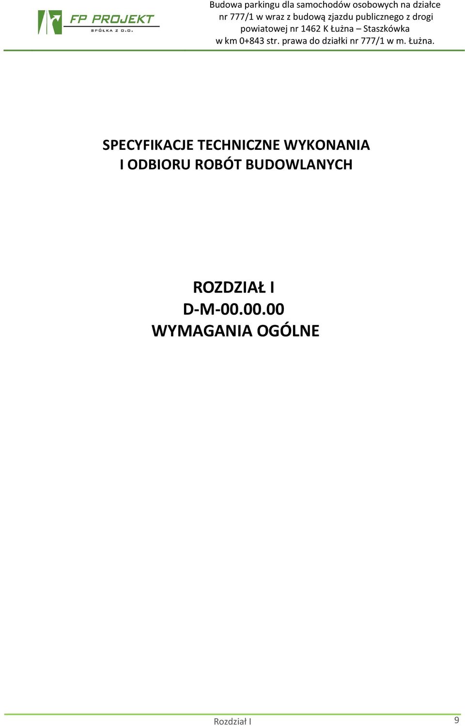 BUDOWLANYCH ROZDZIAŁ I