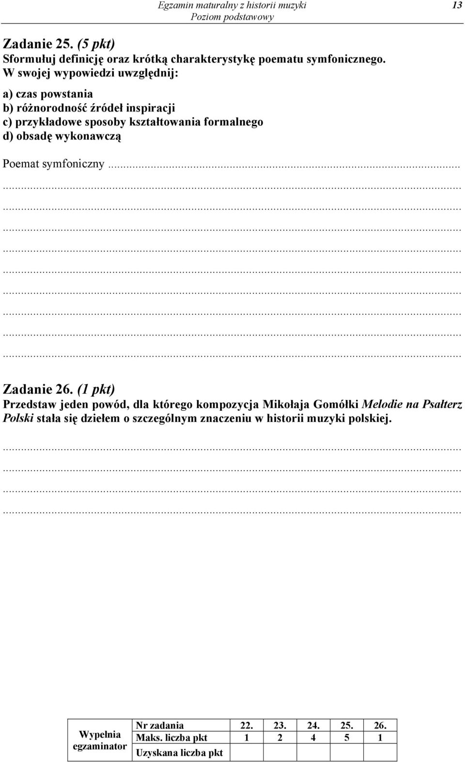 wykonawczą Poemat symfoniczny... Zadanie 26.