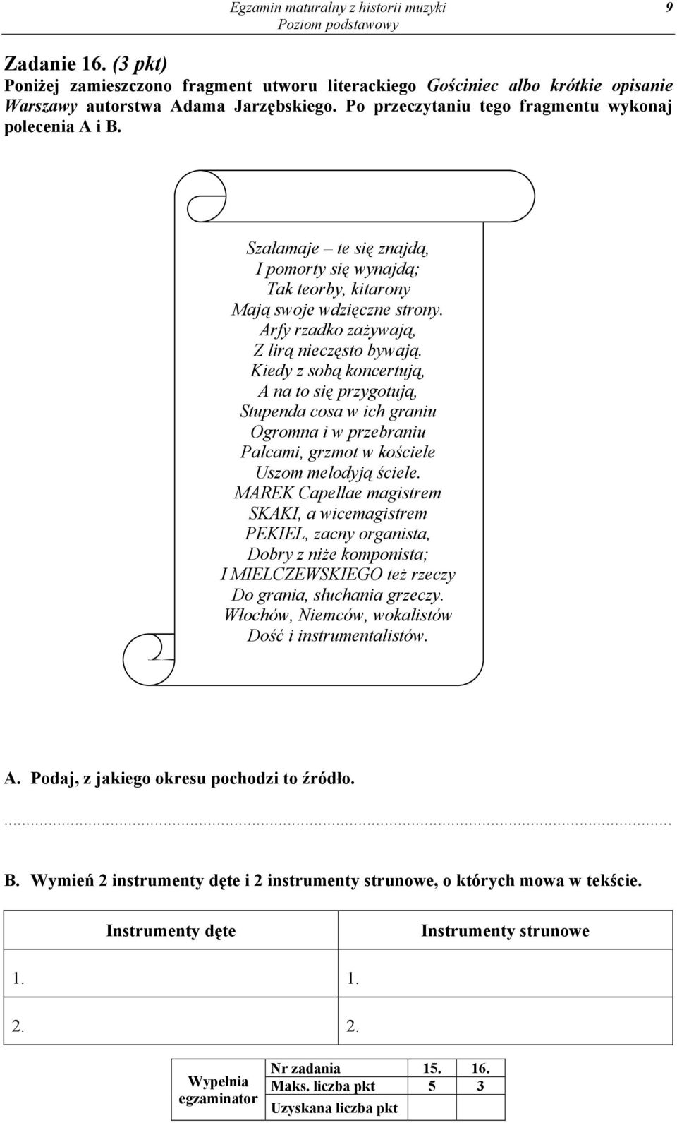 Kiedy z sobą koncertują, A na to się przygotują, Stupenda cosa w ich graniu Ogromna i w przebraniu Palcami, grzmot w kościele Uszom melodyją ściele.