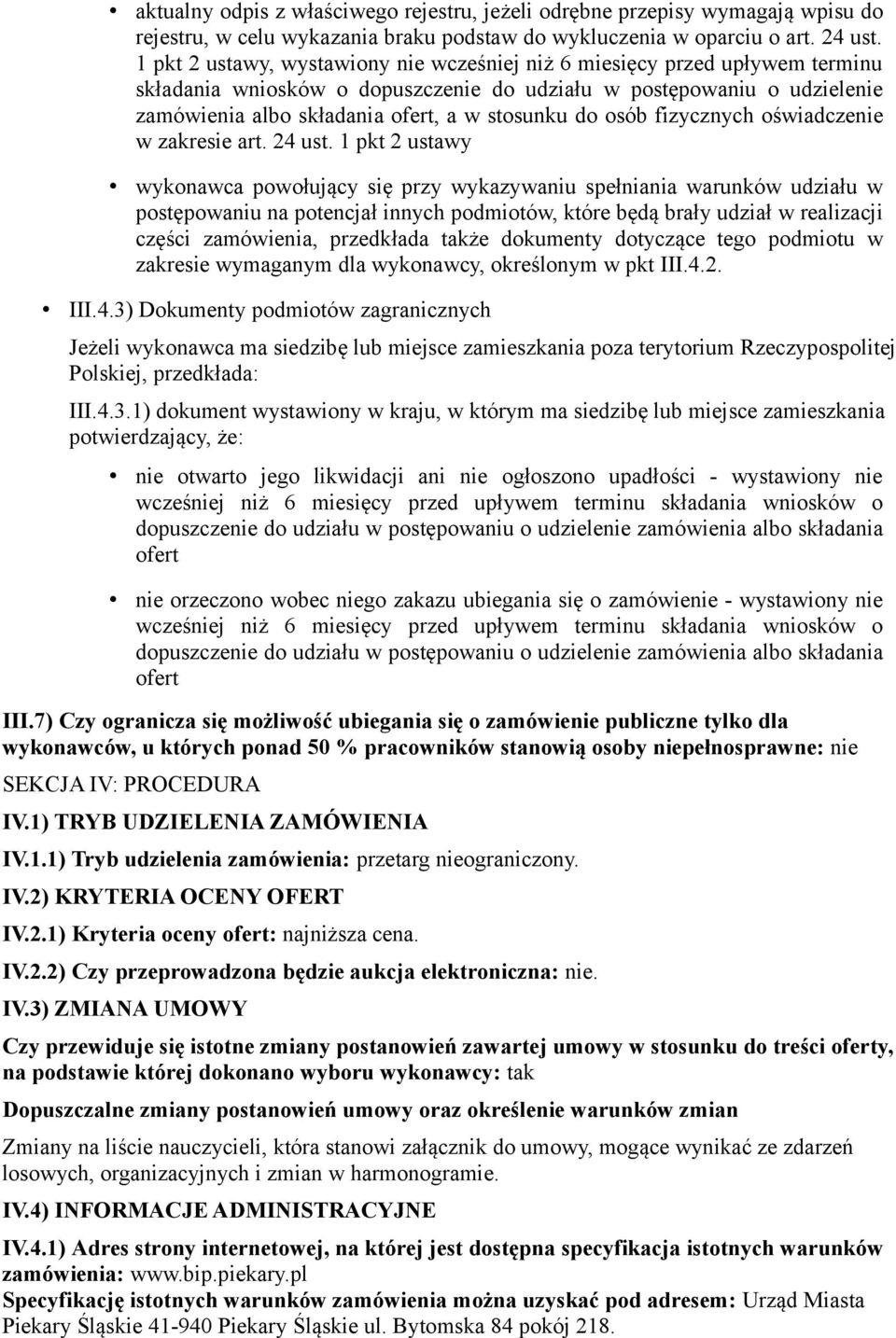 osób fizycznych oświadczenie w zakresie art. 24 ust.