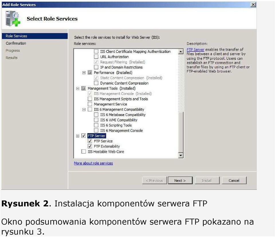 serwera FTP Okno