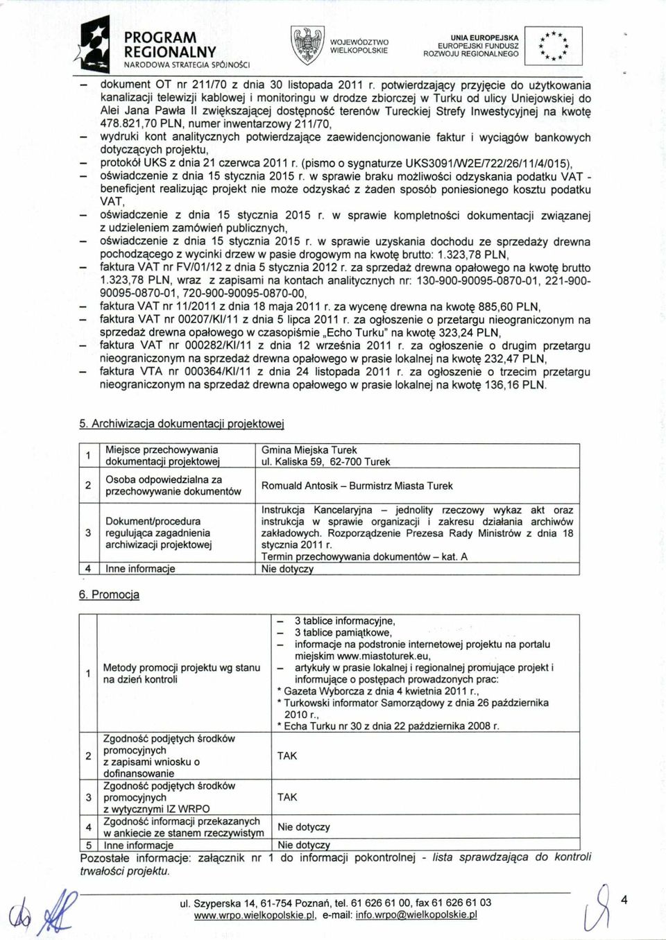 Strefy Inwestycyjnej na kwotę 478.