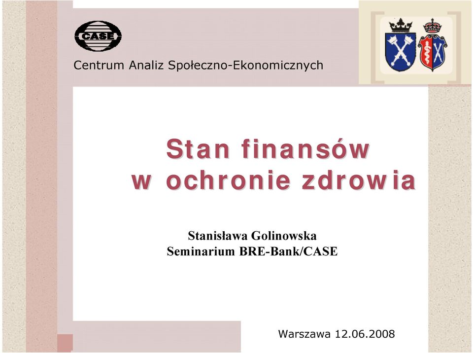 finansów w ochronie zdrowia