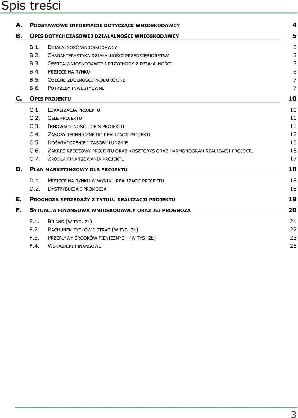 CELE PROJEKTU 11 C.3. INNOWACYJNOŚĆ I OPIS PROJEKTU 11 C.4. ZASOBY TECHNICZNE DO REALIZACJI PROJEKTU 12 C.5. DOŚWIADCZENIE I ZASOBY LUDZKIE 13 C.6.