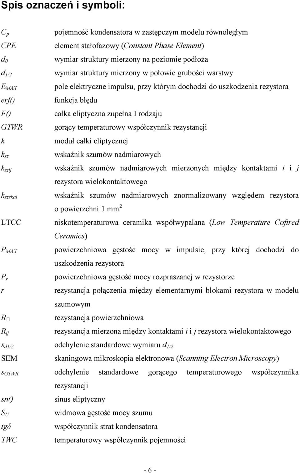 całka eliptyczna zupełna I rodzaju gorący temperaturowy współczynnik rezystancji moduł całki eliptycznej wskaźnik szumów nadmiarowych wskaźnik szumów nadmiarowych mierzonych między kontaktami i i j