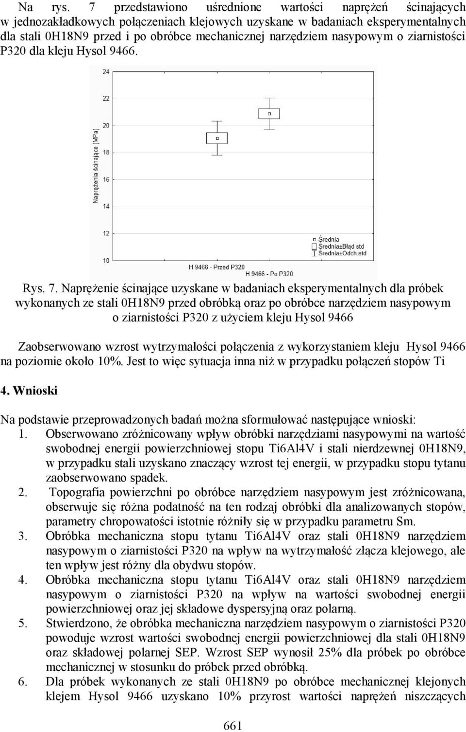 nasypowym o ziarnistości P320 dla kleju Hysol 9466. Rys. 7.