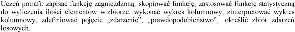 zbiorze, wykonać wykres kolumnowy, zinterpretować wykres kolumnowy,