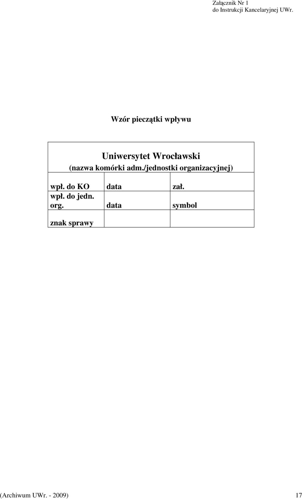 komórki adm./jednostki organizacyjnej) wpł.