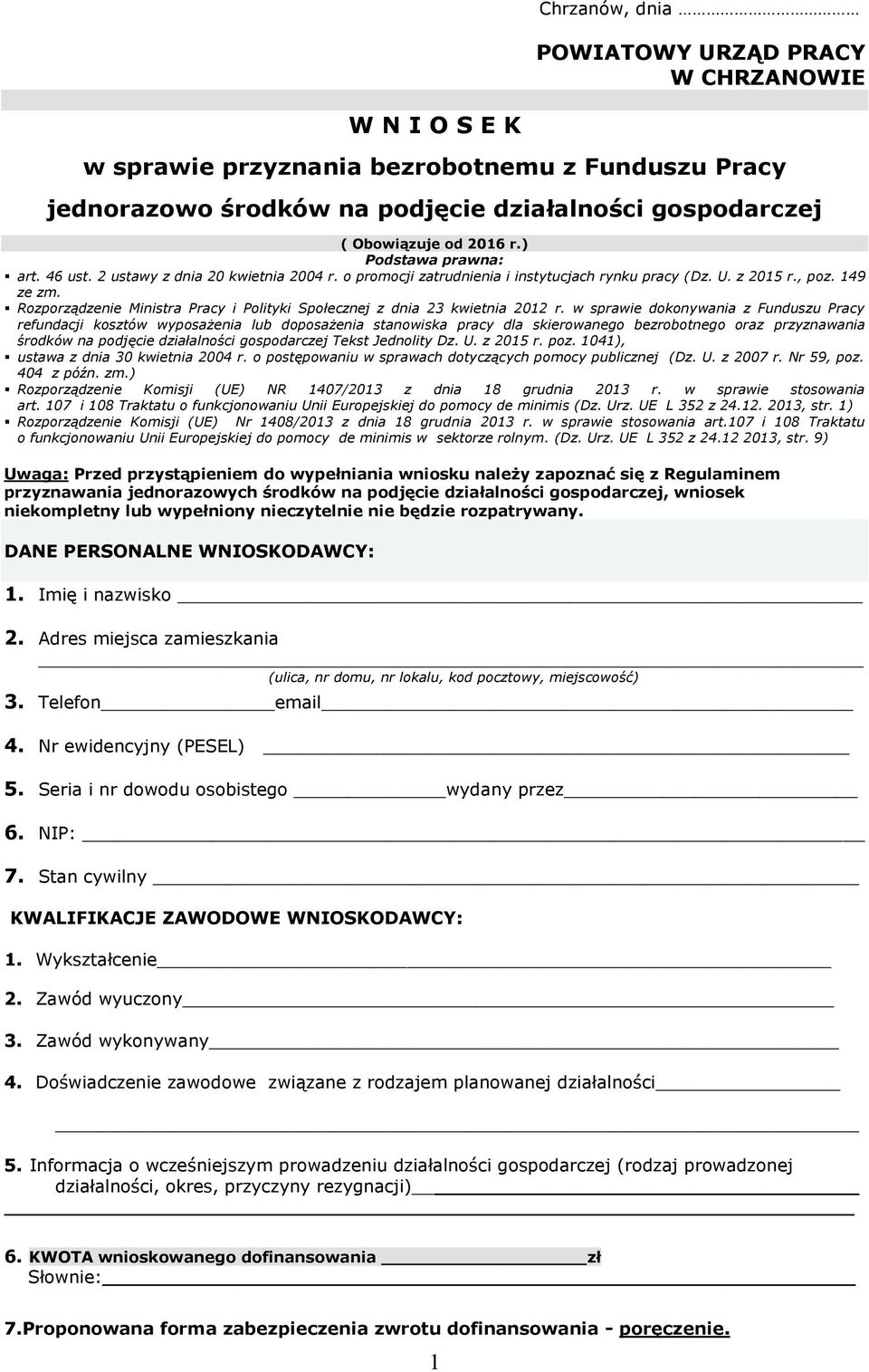 Rozporządzenie Ministra Pracy i Polityki Społecznej z dnia 23 kwietnia 2012 r.