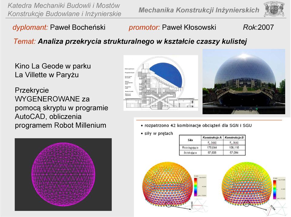 La Geode w parku La Villette w Paryżu Przekrycie WYGENEROWANE za