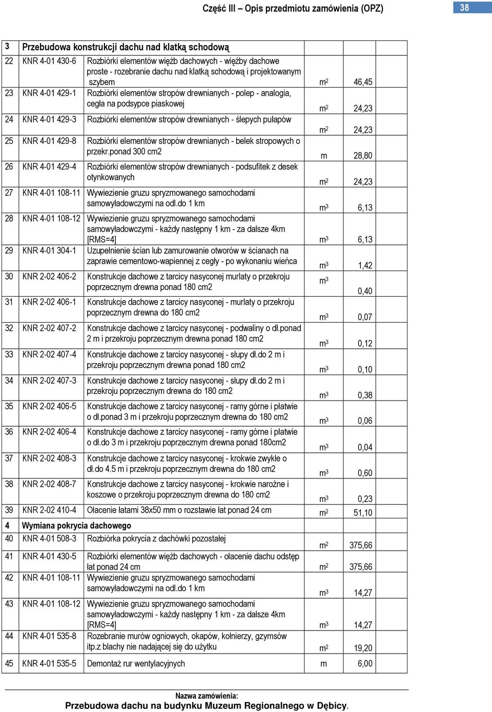 429-8 Rozbiórki elementów stropów drewnianych - belek stropowych o przekr.