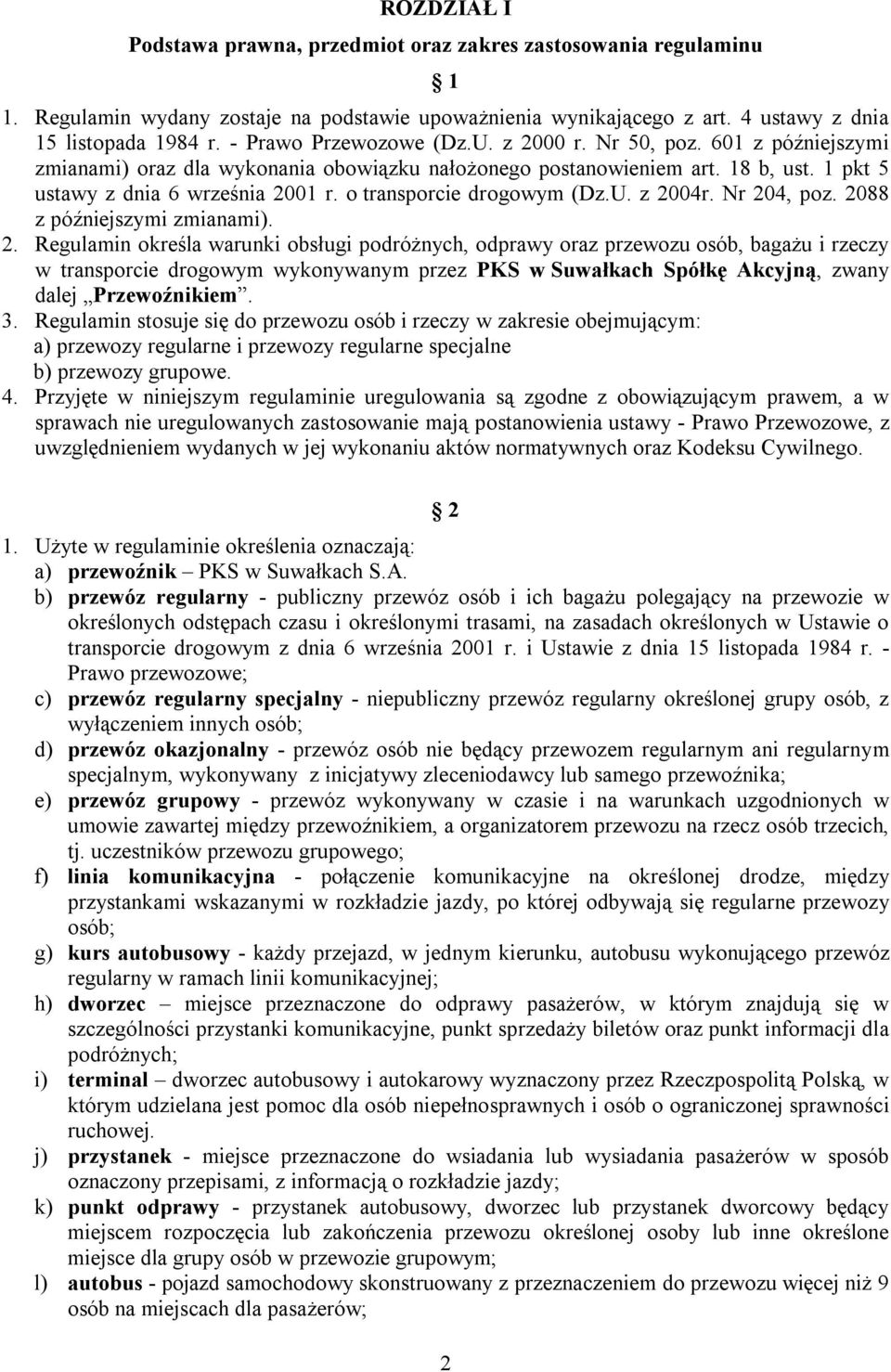 o transporcie drogowym (Dz.U. z 20