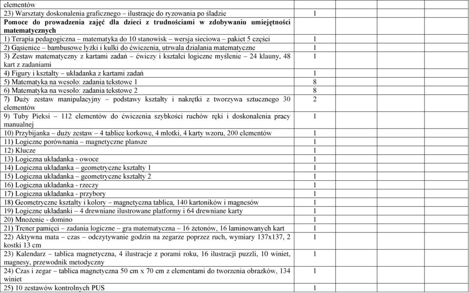 i kształci logiczne myślenie 24 klauny, 48 kart z zadaniami 4) Figury i kształty układanka z kartami zadań 5) Matematyka na wesoło: zadania tekstowe 8 6) Matematyka na wesoło: zadania tekstowe 2 8 7)