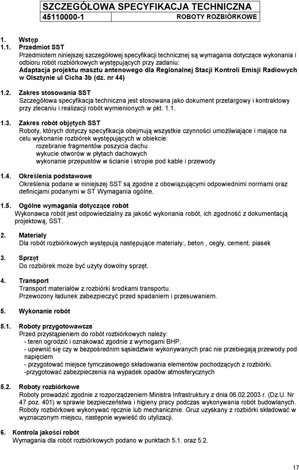 ROBOTY ROZBIÓRKOWE 1.