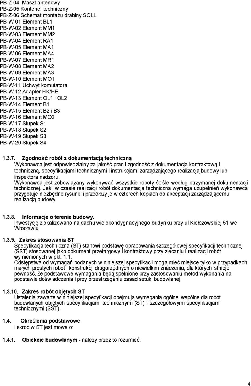Element B2 i B3 PB-W-16 Element MO2 PB-W-17 