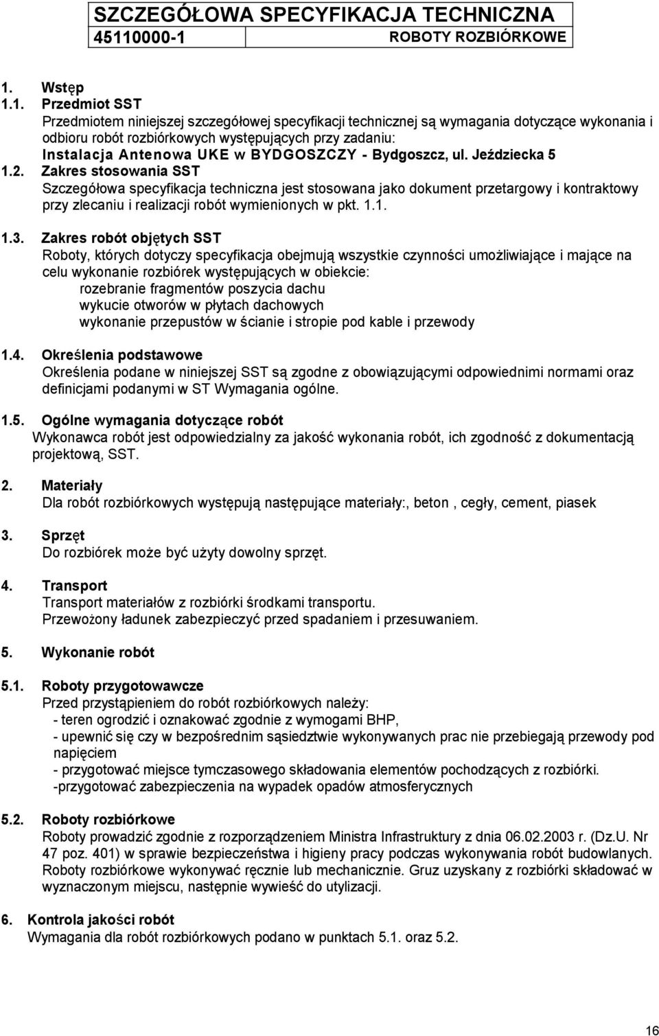 ROBOTY ROZBIÓRKOWE 1.
