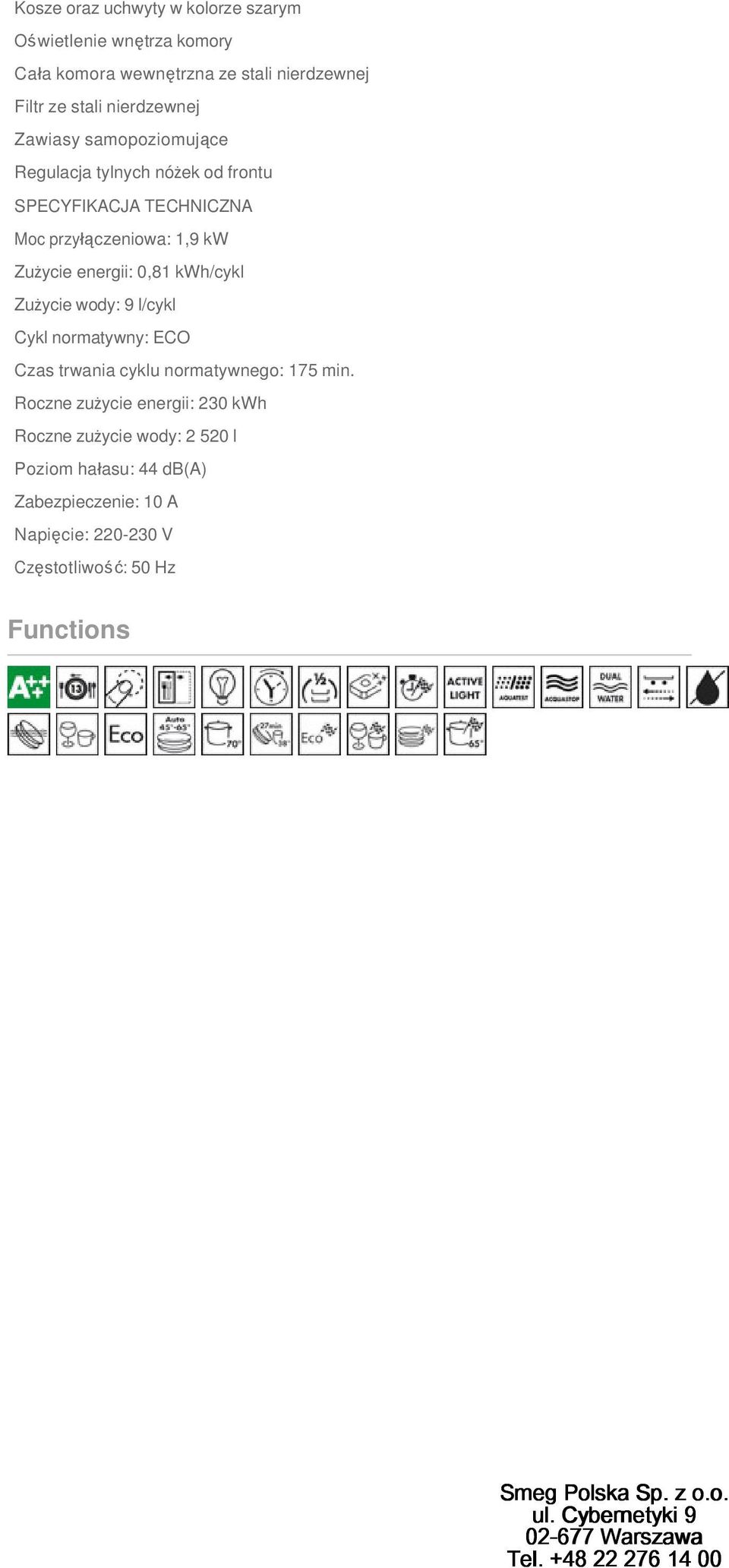 l/cykl Cykl normatywny: ECO Czas trwania cyklu normatywnego: 175 min.