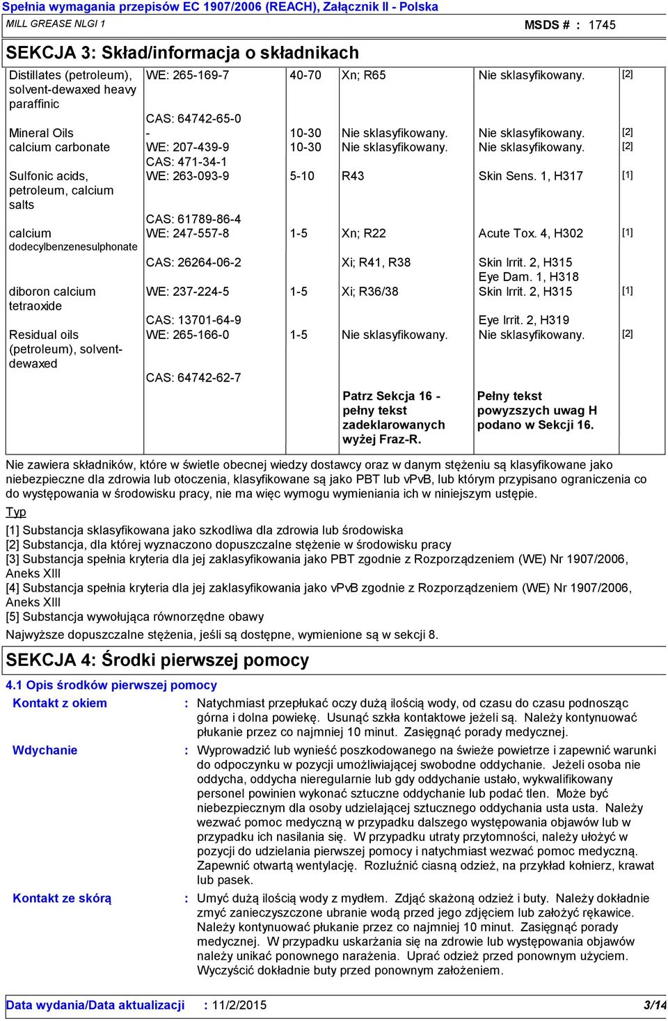 Nie sklasyfikowany. [2] calcium carbonate WE 2074399 1030 Nie sklasyfikowany.