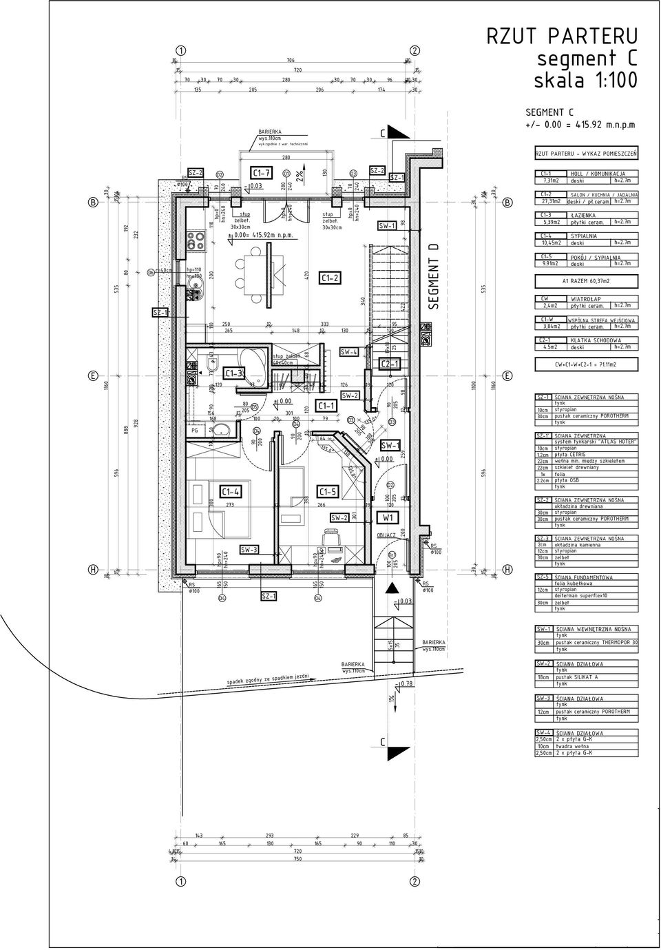 00 W1 2 0 98 422 9 98 SMNT 4 10 596 11 1-1 7,31m2 1-2 27,31m2 1-3 5,39m2 1-4,45m2 1-5 9.91m2 W 2,4m2 OLL / KOMUNIKJ SLON / KUNI / JLNI / pł.ceram.