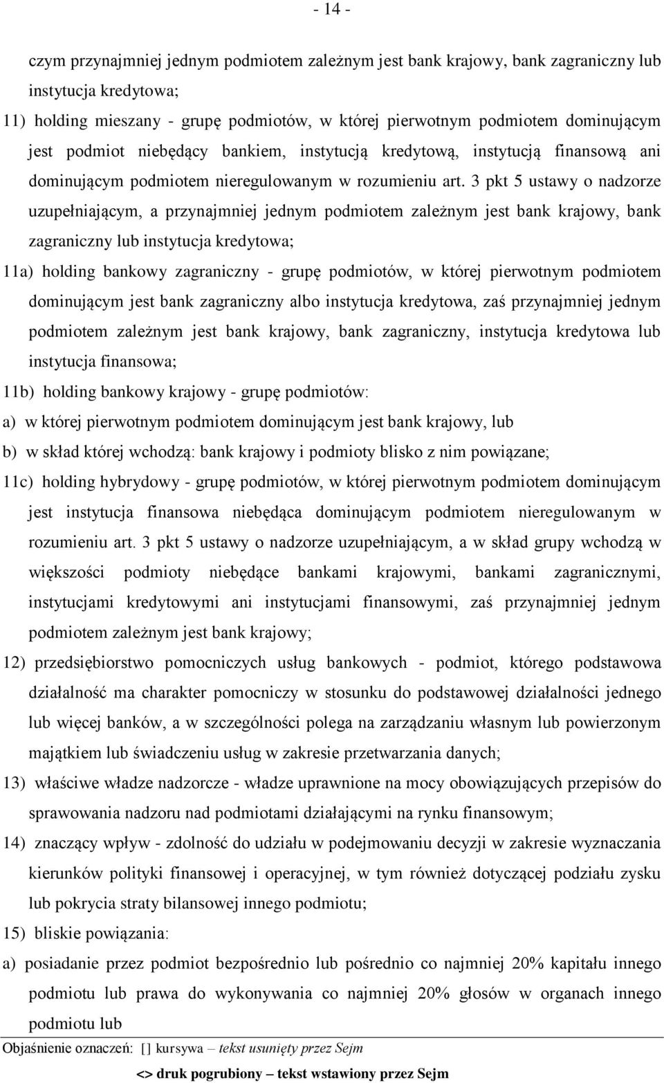 3 pkt 5 ustawy o nadzorze uzupełniającym, a przynajmniej jednym podmiotem zależnym jest bank krajowy, bank zagraniczny lub instytucja kredytowa; 11a) holding bankowy zagraniczny - grupę podmiotów, w