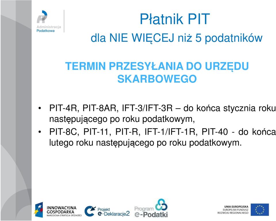 następującego po roku podatkowym, PIT-8C, PIT-11, PIT-R,