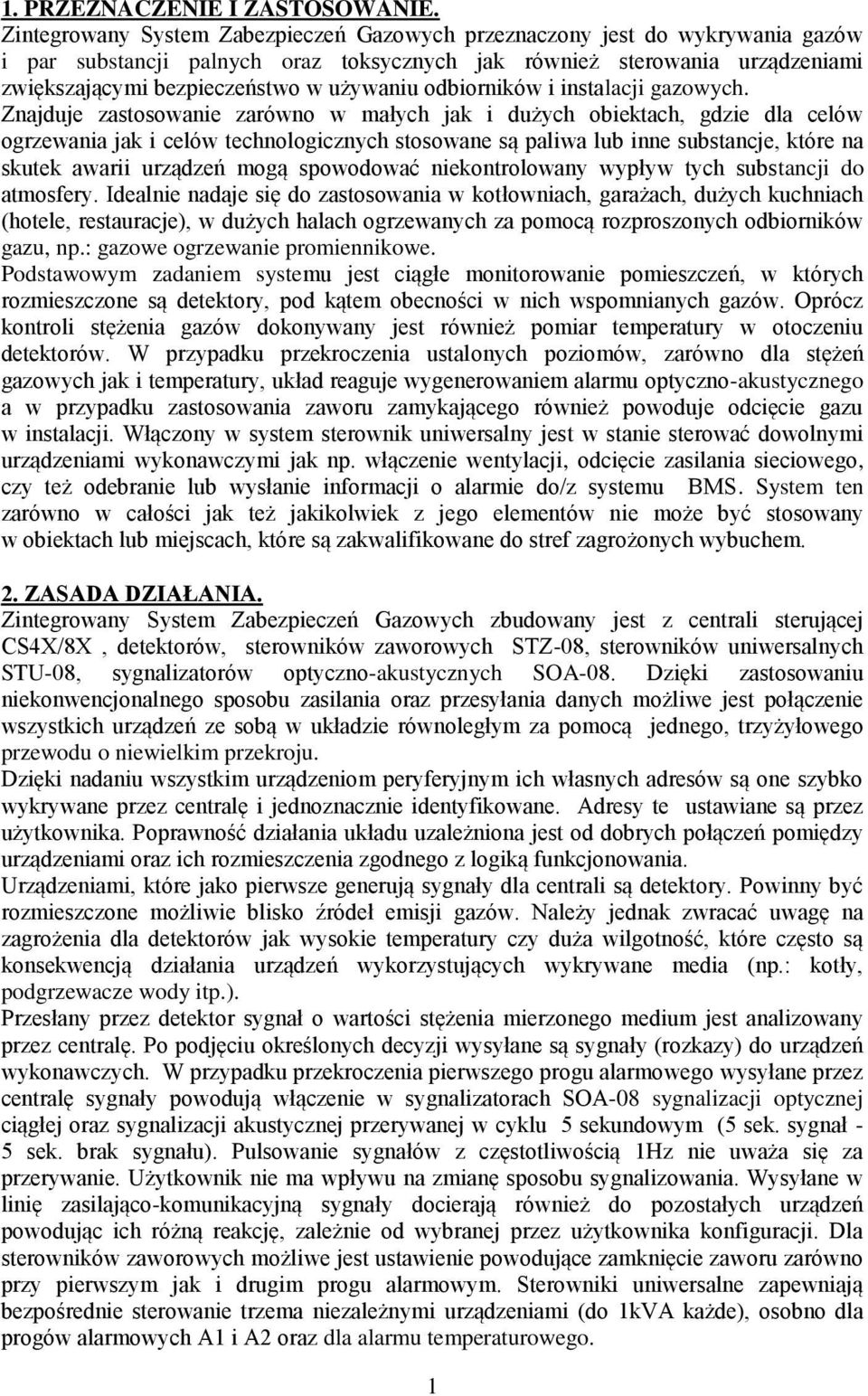odbiorników i instalacji gazowych.