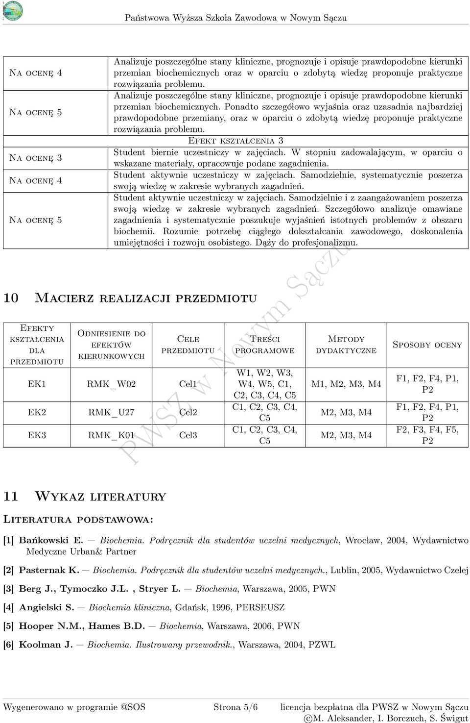 Analizuje poszczególne stany kliniczne, prognozuje i opisuje prawdopodobne kierunki przemian biochemicznych.