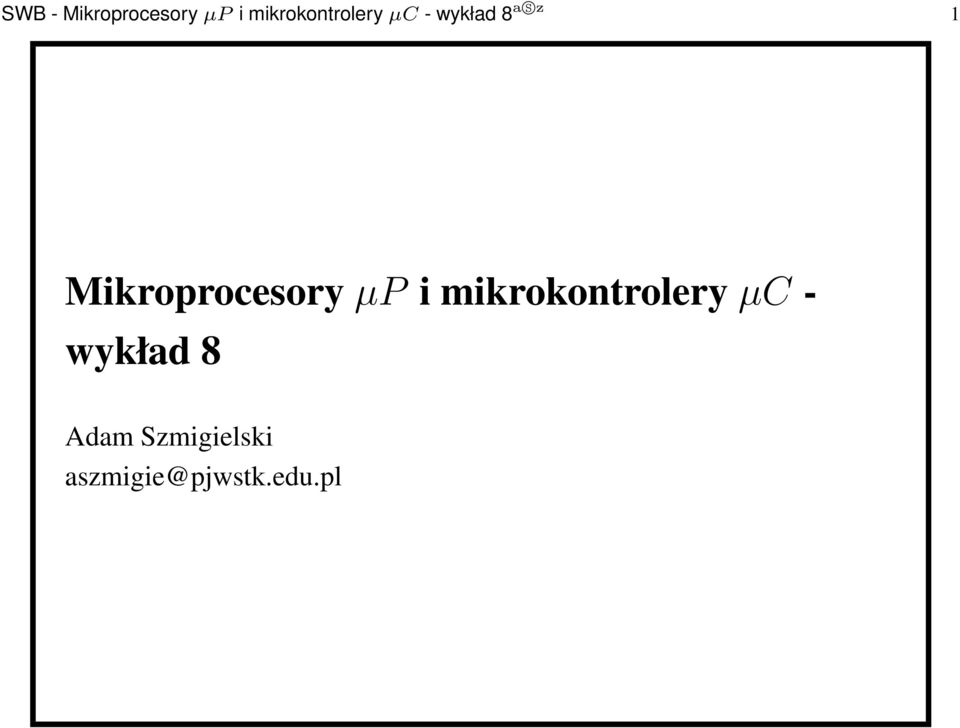 MikroprocesoryµP i mikrokontroleryµc