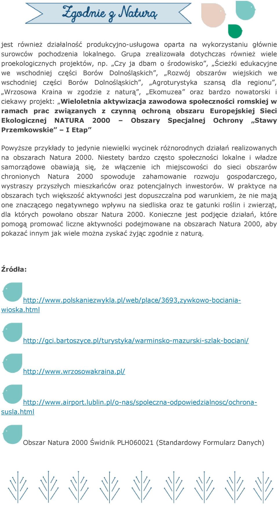 Kraina w zgodzie z naturą, Ekomuzea oraz bardzo nowatorski i ciekawy projekt: Wieloletnia aktywizacja zawodowa społeczności romskiej w ramach prac związanych z czynną ochroną obszaru Europejskiej