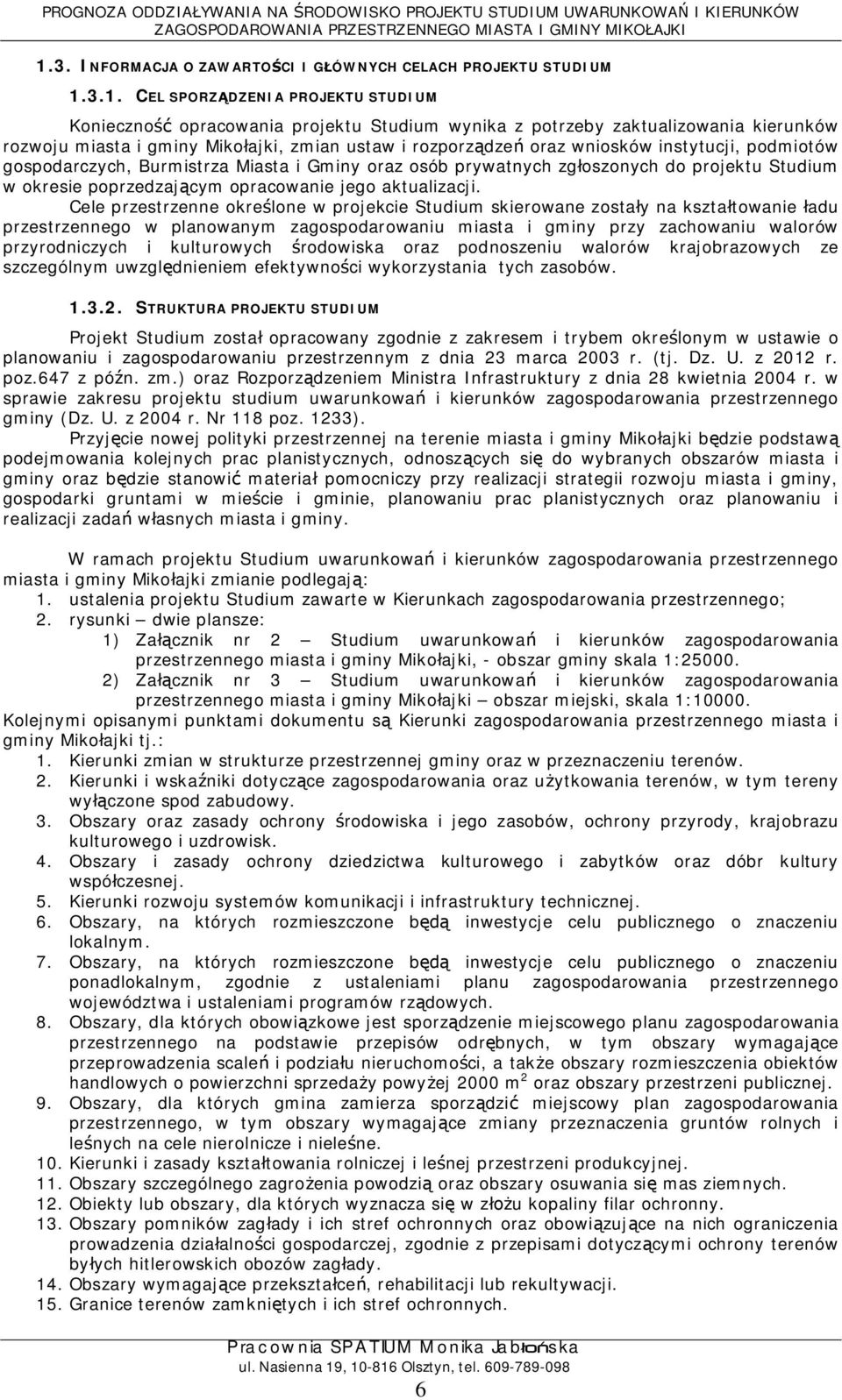 opracowanie jego aktualizacji.
