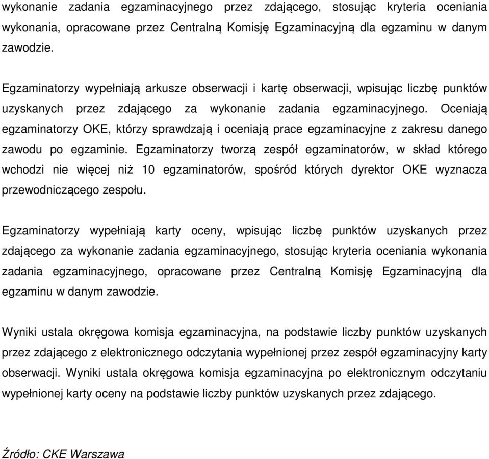 Oceniają egzaminatorzy OKE, którzy sprawdzają i oceniają prace egzaminacyjne z zakresu danego zawodu po egzaminie.