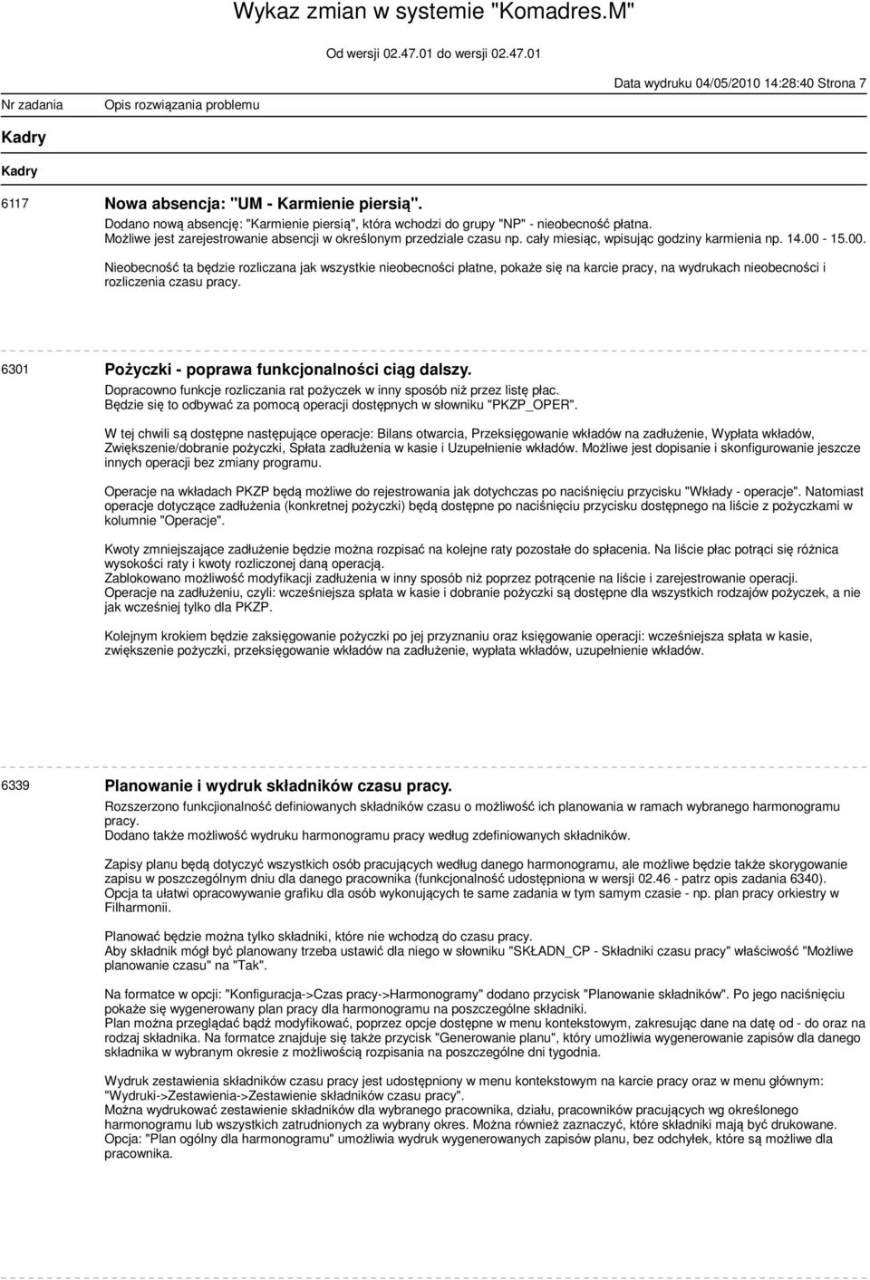 15.00. Nieobecność ta będzie rozliczana jak wszystkie nieobecności płatne, pokaże się na karcie pracy, na wydrukach nieobecności i rozliczenia czasu pracy.