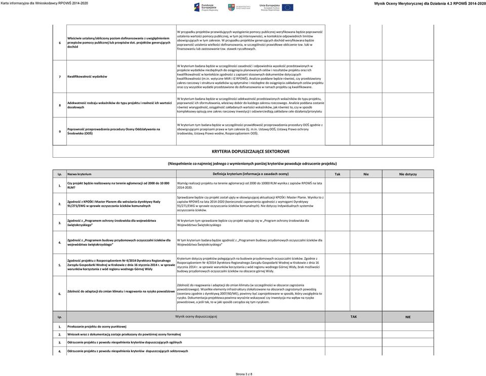 projektów generujących dochód W przypadku projektów przewidujących wystąpienie pomocy publicznej weryfikowana będzie poprawność ustalenia wartości pomocy publicznej, w tym jej intensywności, w