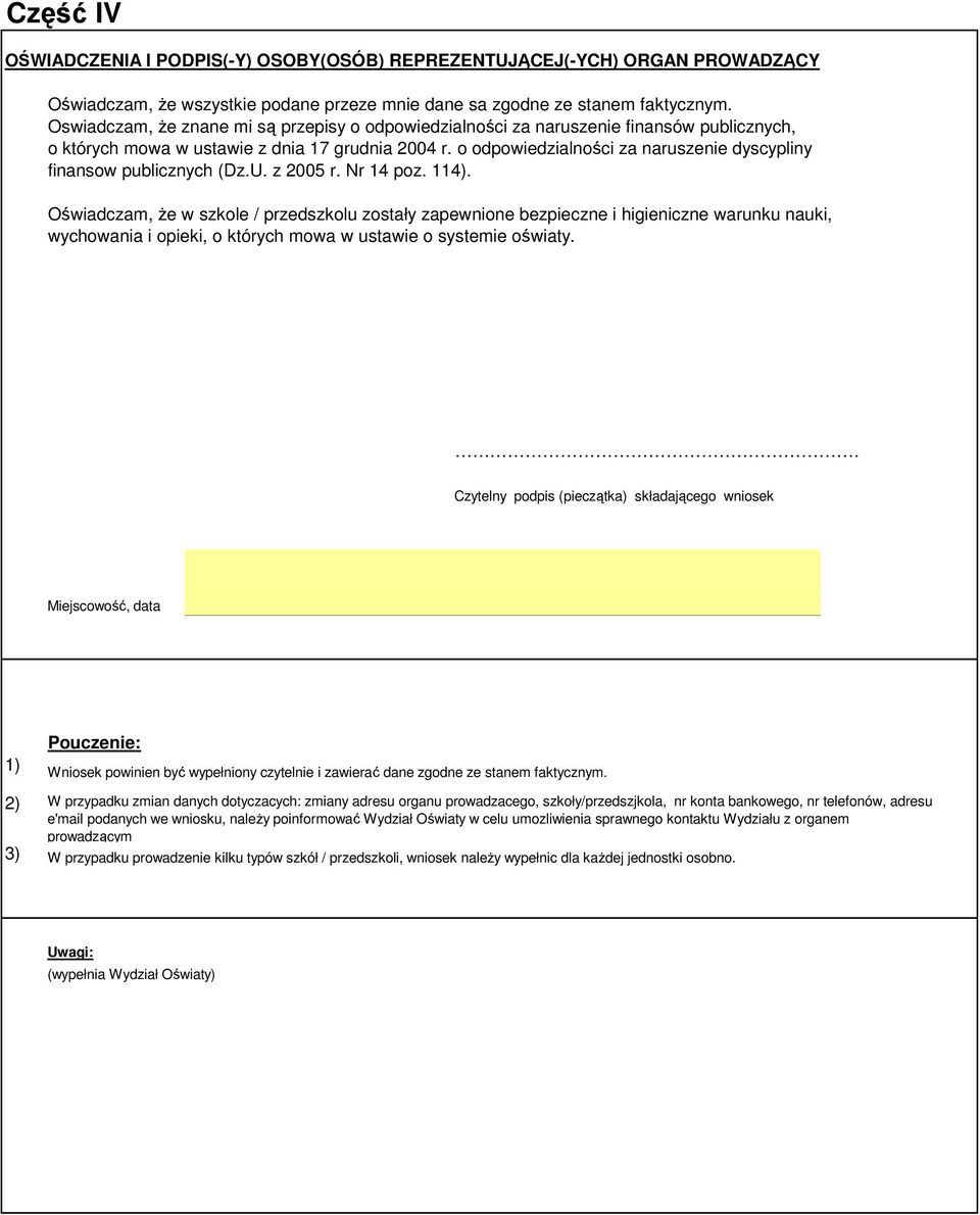 o odpowiedzialności za naruszenie dyscypliny finansow publicznych (Dz.U. z 2005 r. Nr 14 poz. 114).