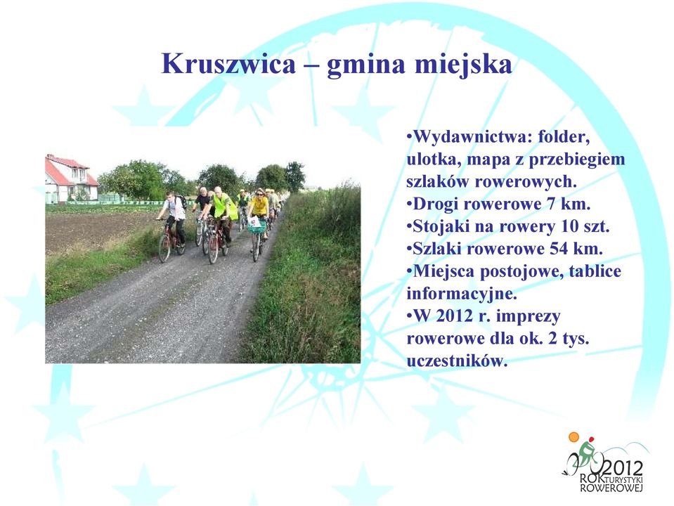 Stojaki na rowery 10 szt. Szlaki rowerowe 54 km.