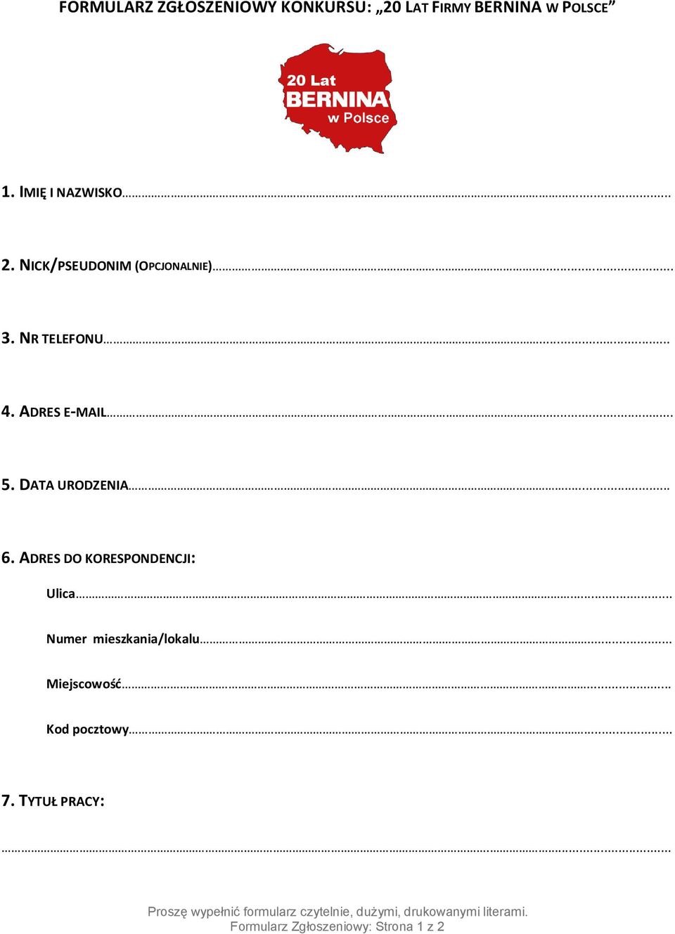 drukowanymi literami.