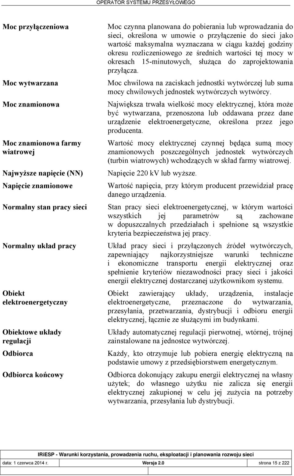 ciągu każdej godziny okresu rozliczeniowego ze średnich wartości tej mocy w okresach 15-minutowych, służąca do zaprojektowania przyłącza.