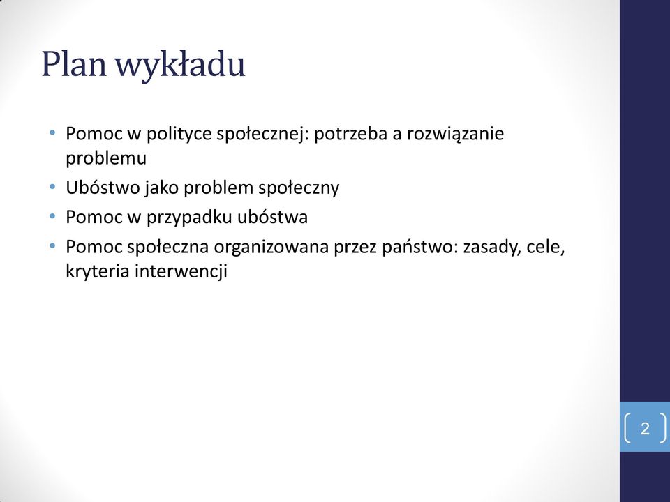 Pomoc w przypadku ubóstwa Pomoc społeczna