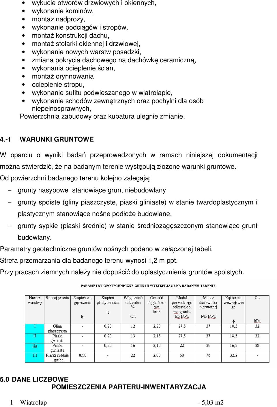 zewnętrznych oraz pochylni dla osób niepełnosprawnych, Powierzchnia zabudowy oraz kubatura ulegnie zmianie. 4.