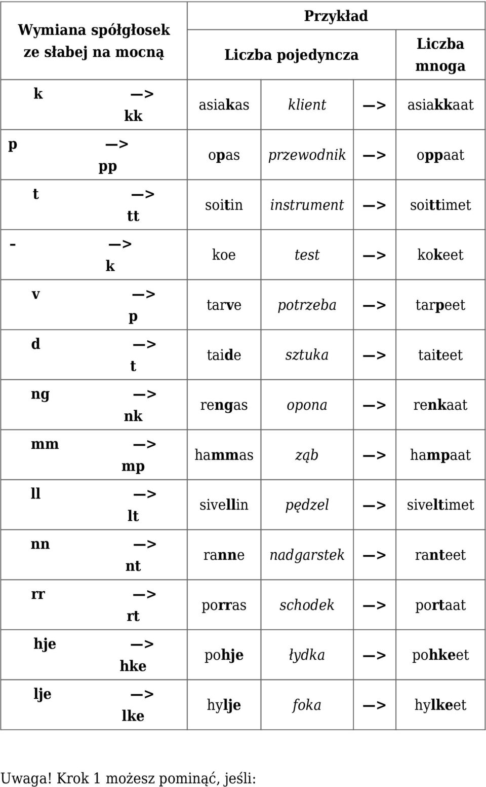 test > kokeet tarve potrzeba > tarpeet taide sztuka > taiteet rengas opona > renkaat hammas ząb > hampaat sivellin pędzel >